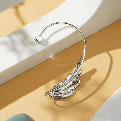 Wing S925 Sterling Silver Earrings (18K White Gold Plated)